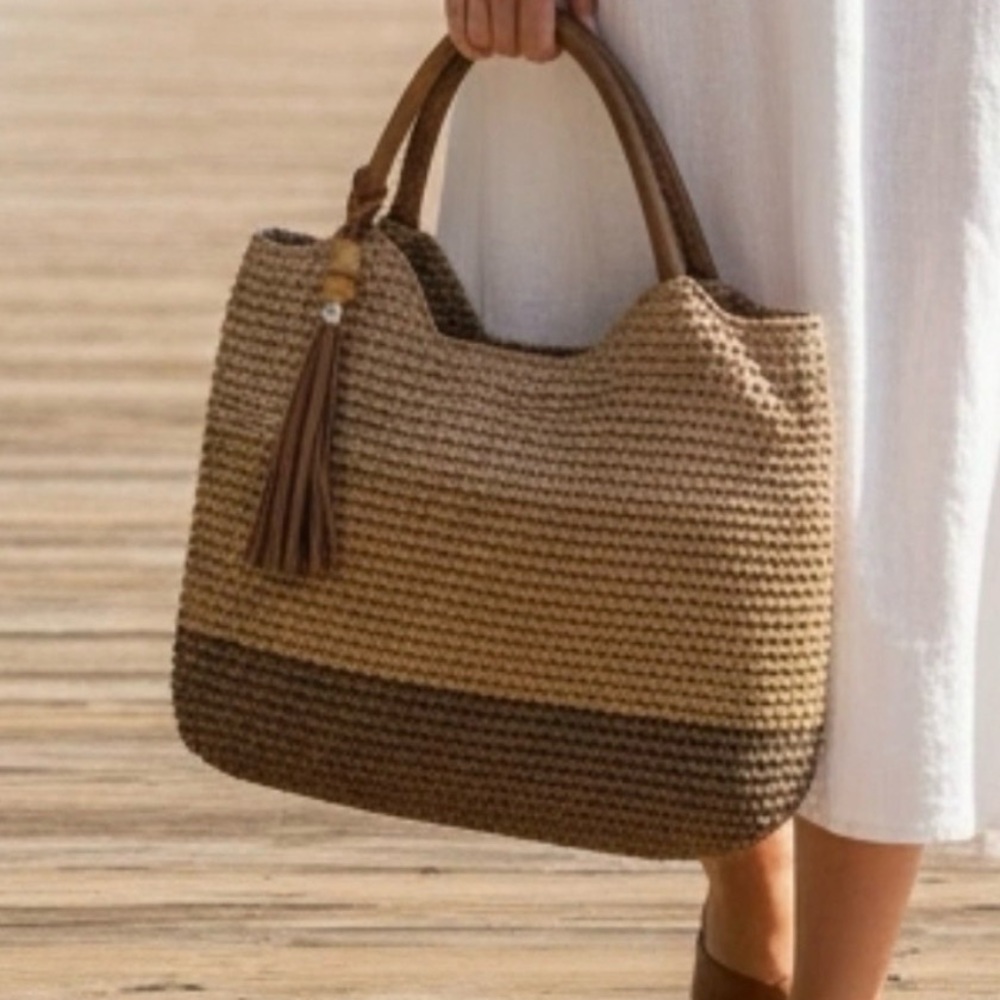 Brand New Tommy Bahama Brown Woven Hobo Bag - Picture 4 of 4